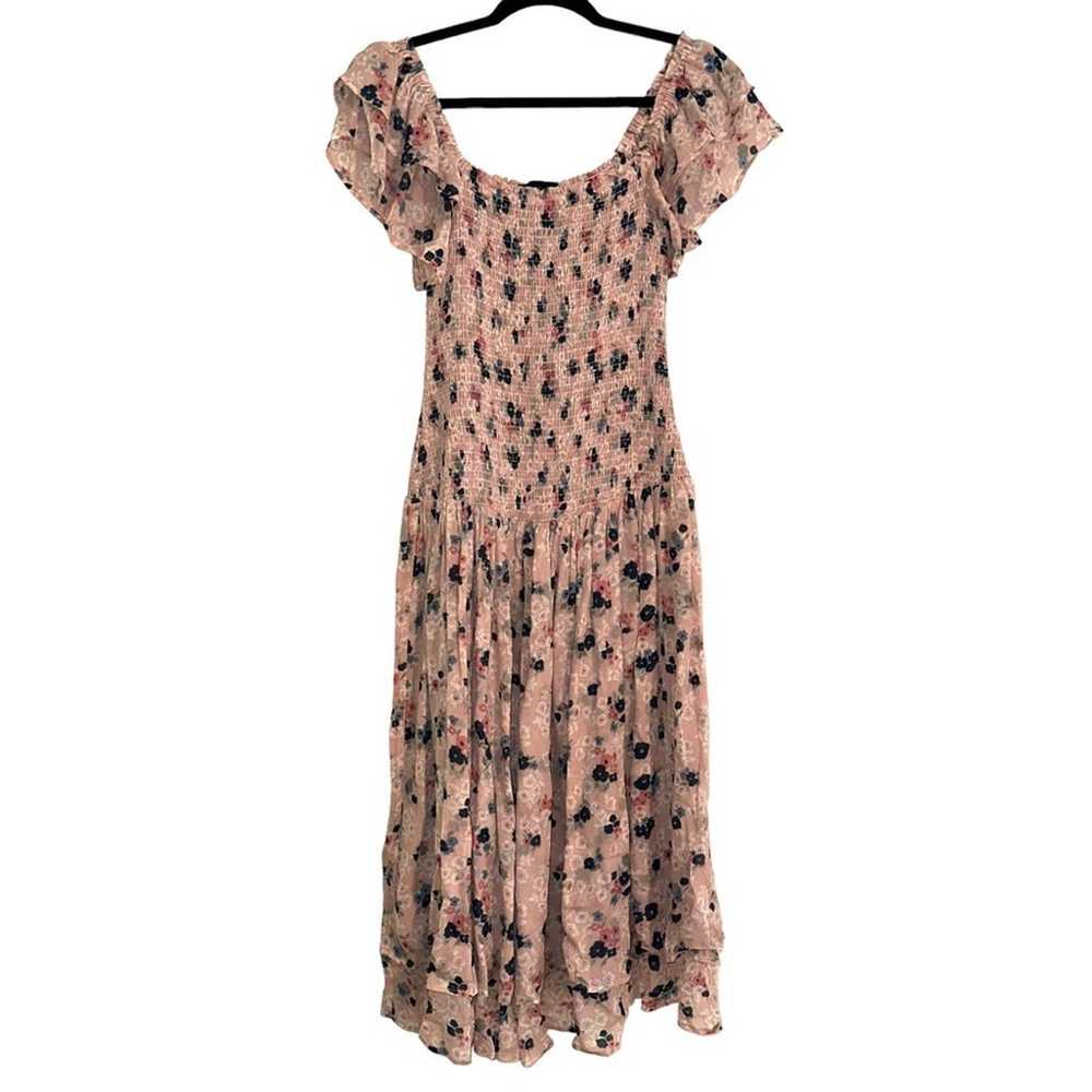 Hatch The Cosette Smocked Floral Pink Midi Dress … - image 3