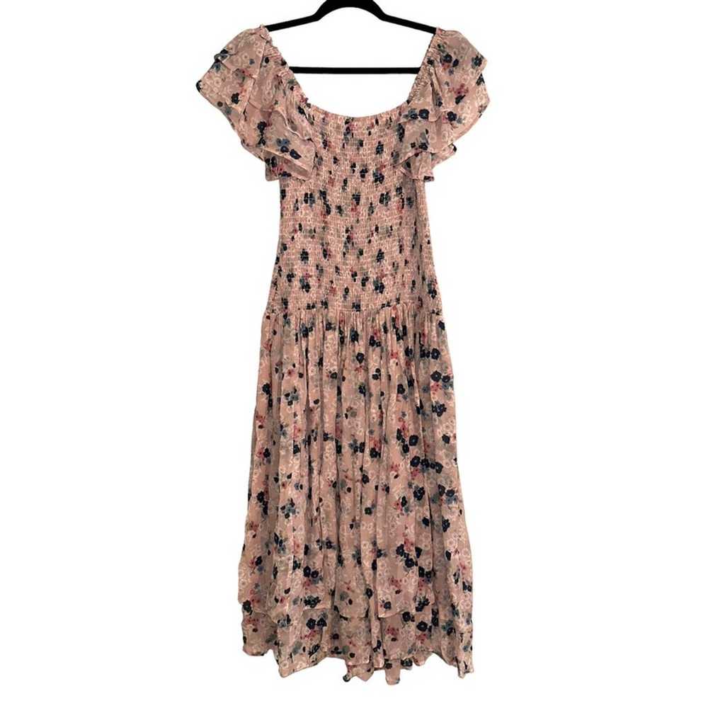 Hatch The Cosette Smocked Floral Pink Midi Dress … - image 4