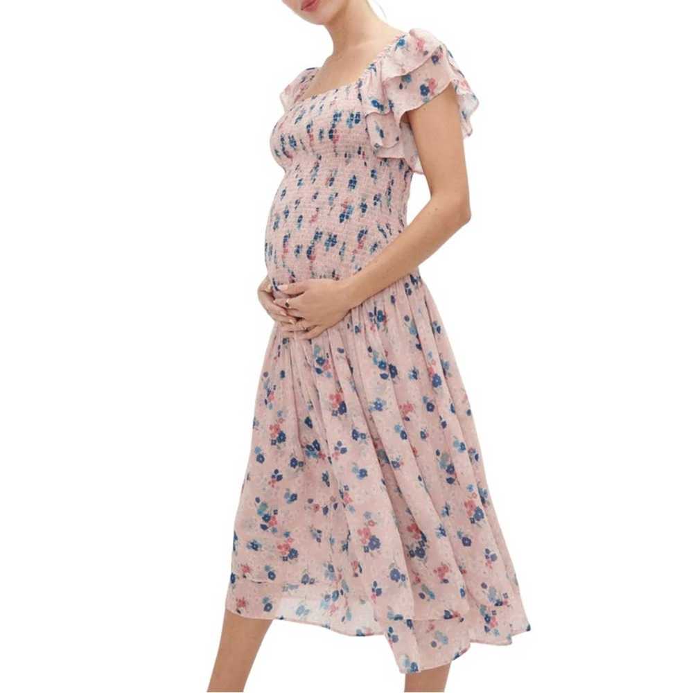 Hatch The Cosette Smocked Floral Pink Midi Dress … - image 9