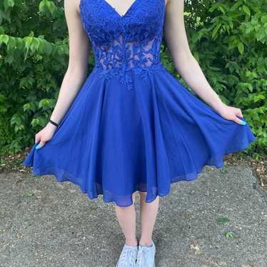 royal blue satin homecoming - Gem