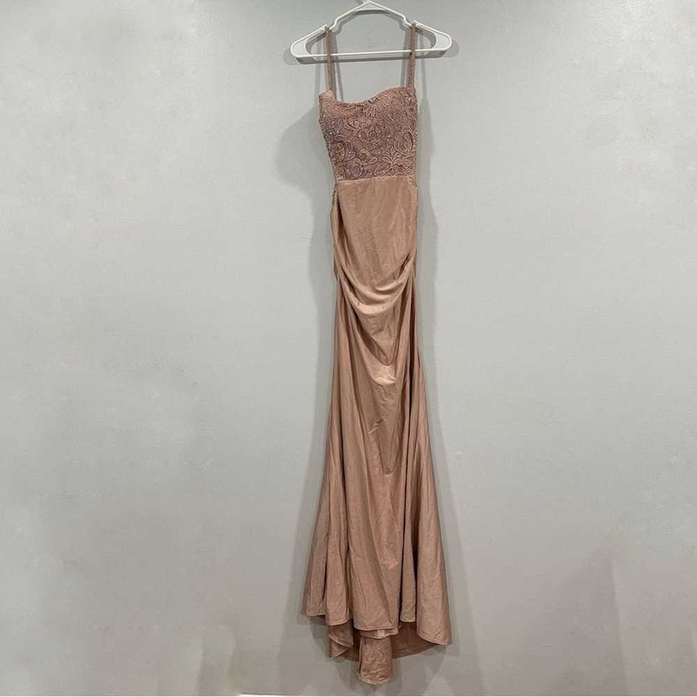 La Femme 28558 Mauve Pink Open Back Gown 4 - image 1