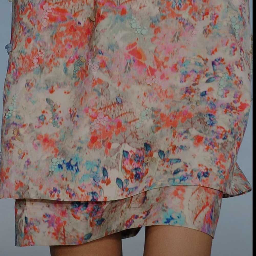 Erdem Size 4 V Neck Multicolor Layered Dress - image 2