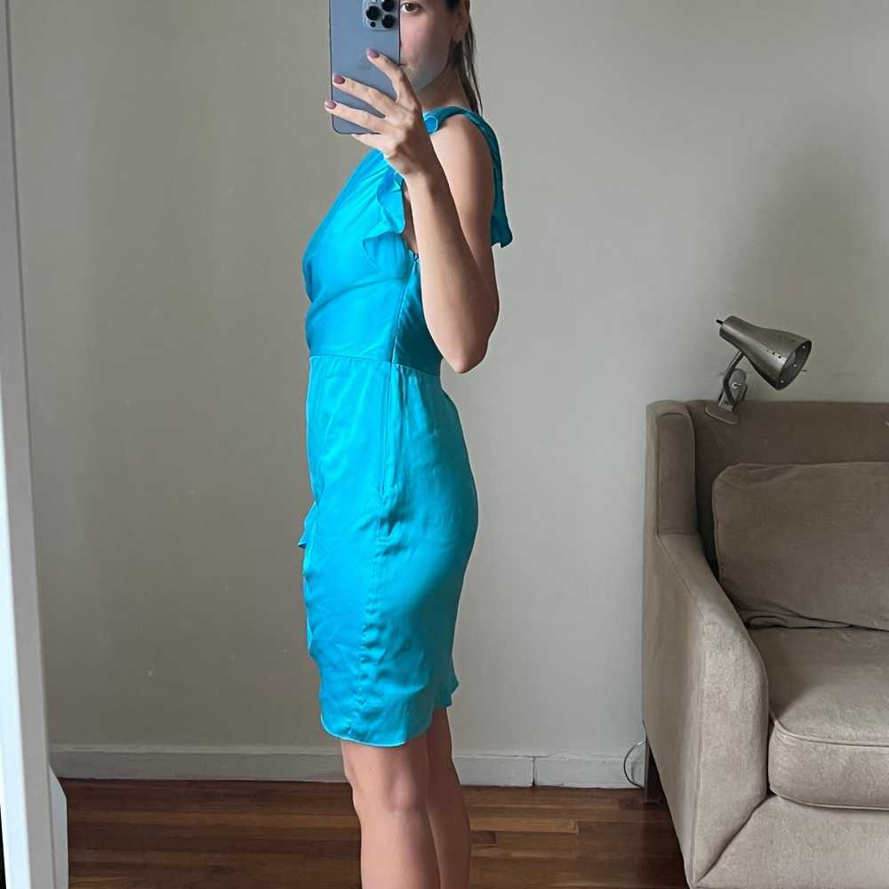 NWOT Amanda Uprichard silk mini blue dress size S… - image 2