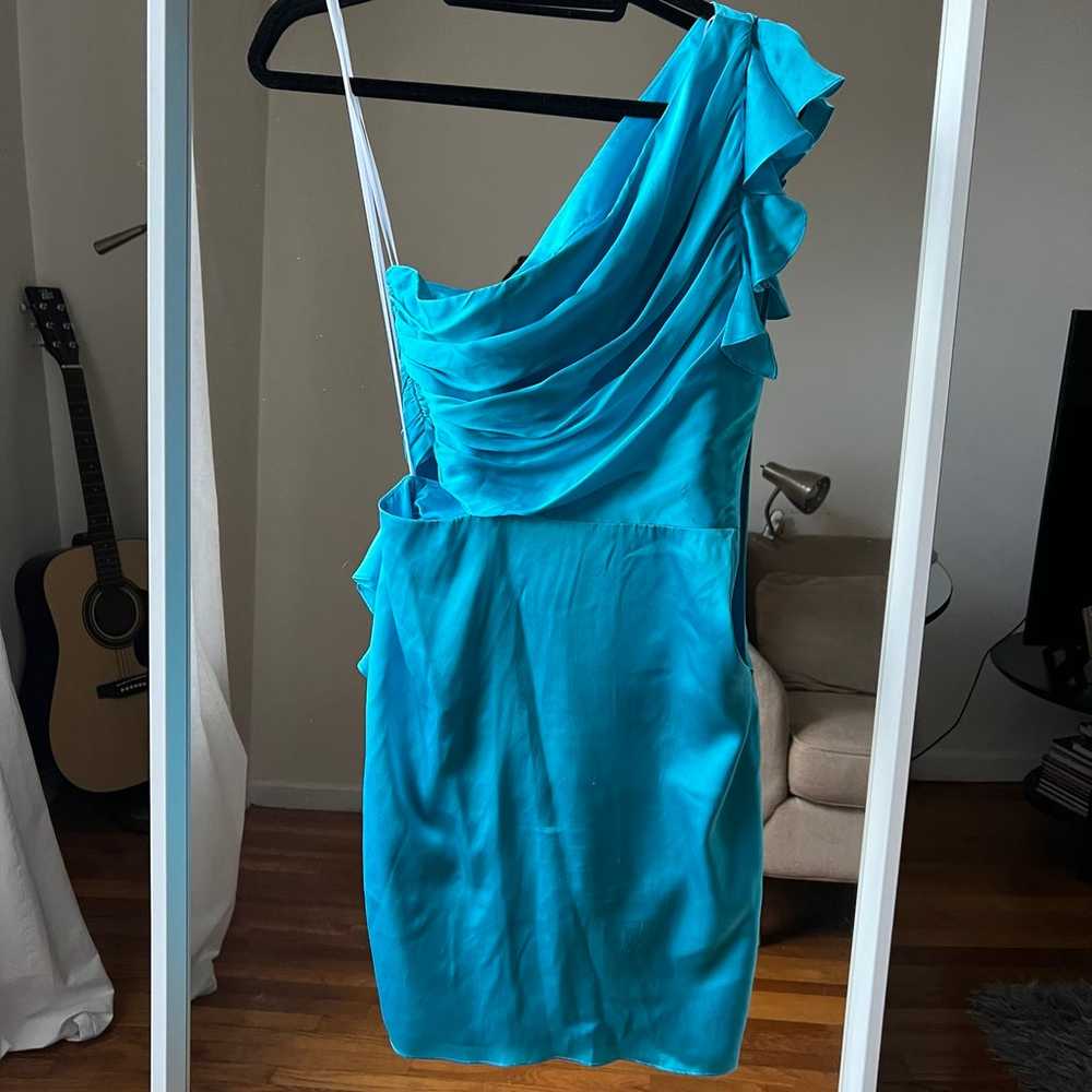 NWOT Amanda Uprichard silk mini blue dress size S… - image 6