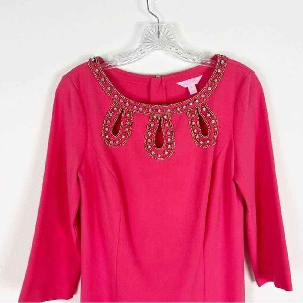 Lilly Pulitzer Bronte Sheath Dress Pink Embellish… - image 2