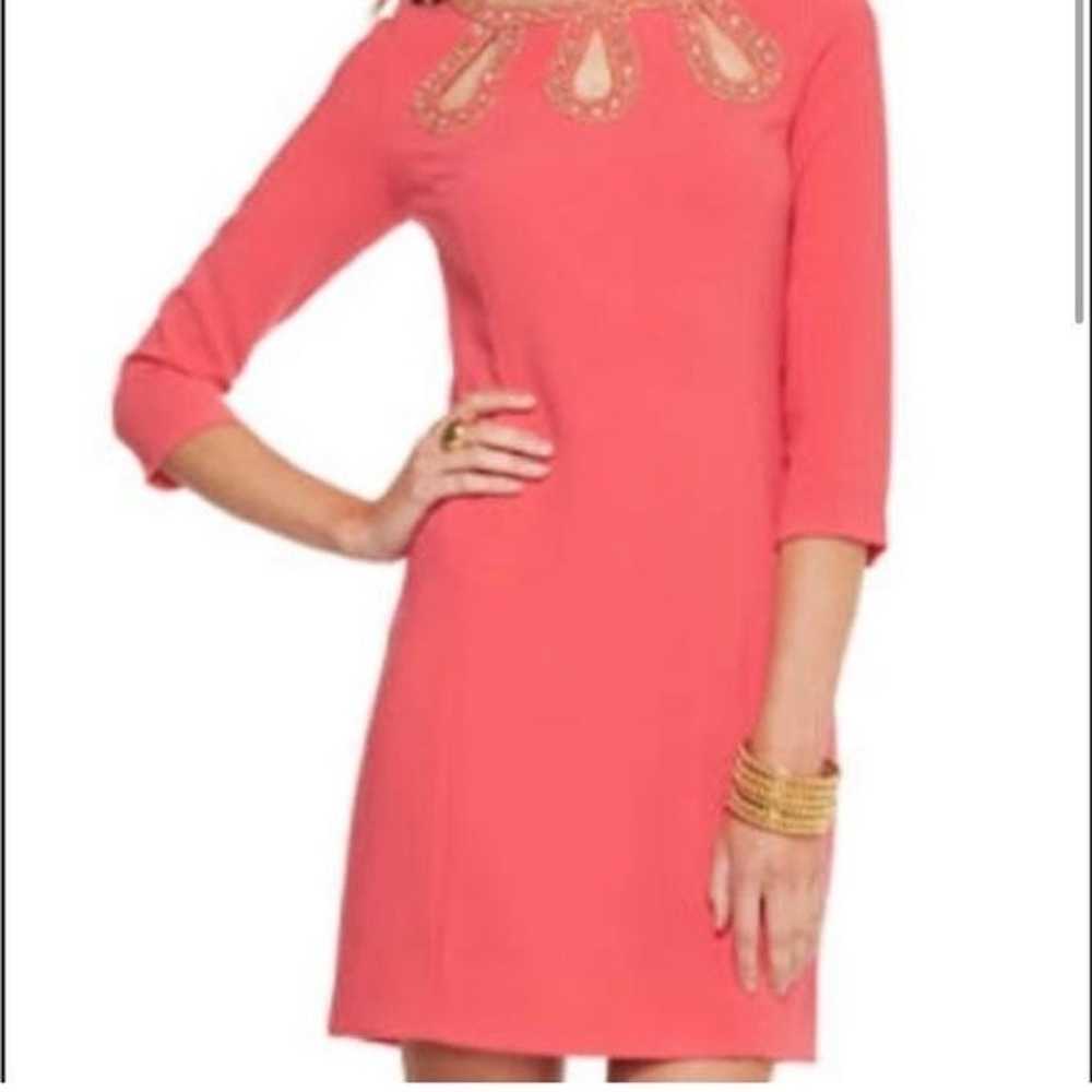 Lilly Pulitzer Bronte Sheath Dress Pink Embellish… - image 3
