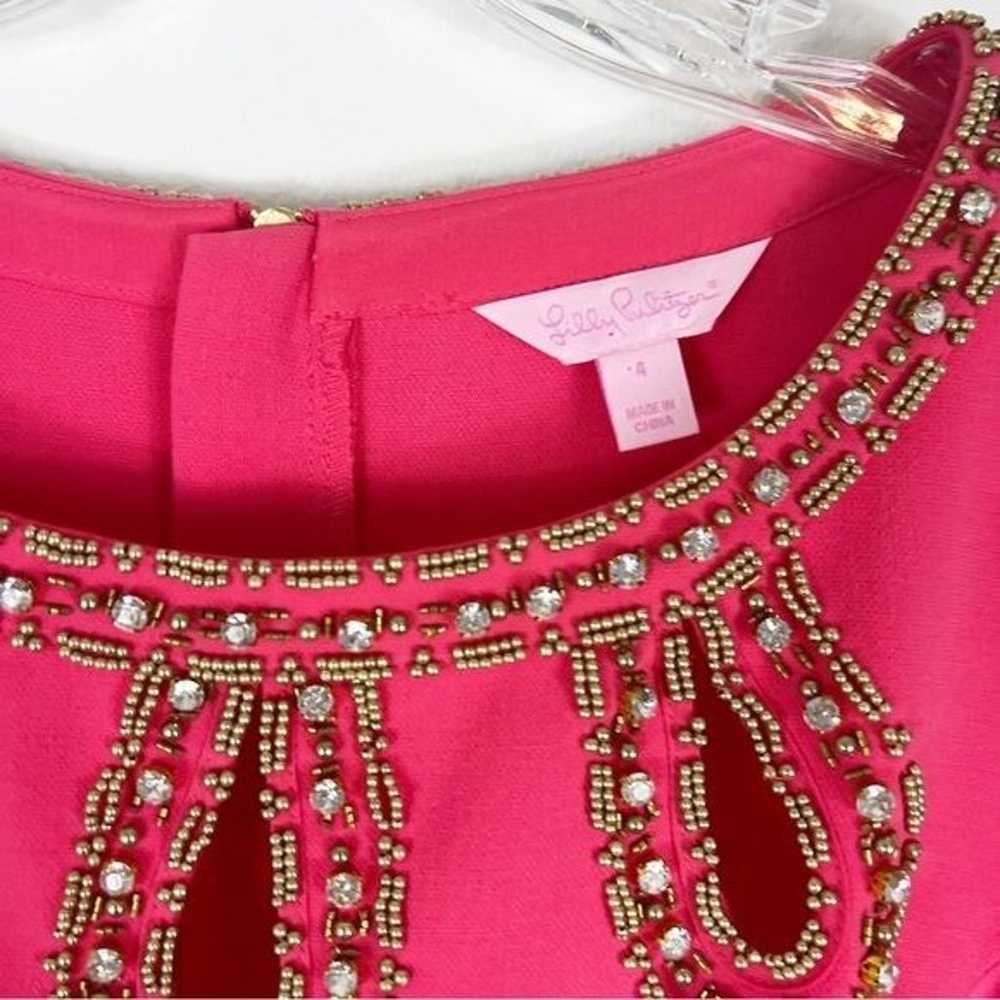 Lilly Pulitzer Bronte Sheath Dress Pink Embellish… - image 4