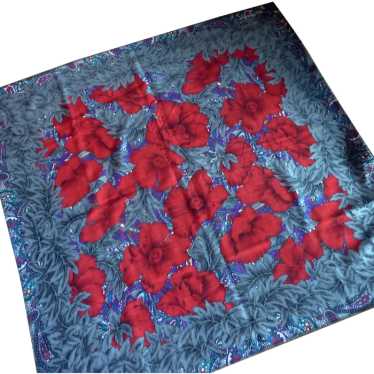 Ginnie Johansen Red Poppy’s Floral Scarf / Shawl