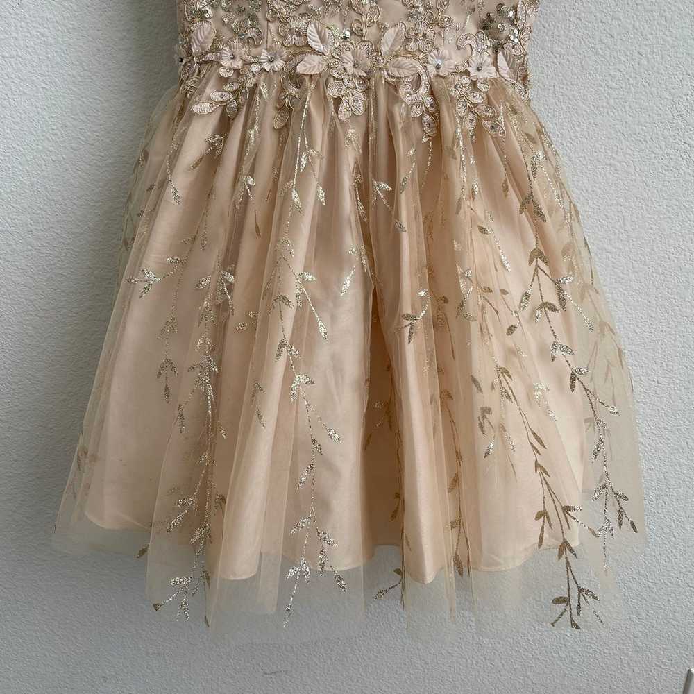 DANCING QUEEN Gold Beige Floral Glitter Tinker Be… - image 5