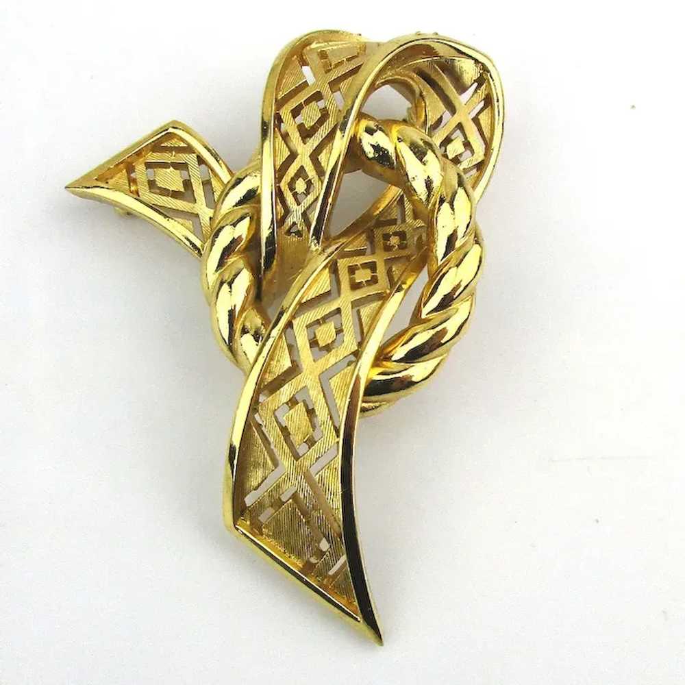 Vintage Crown TRIFARI Goldtone Pin - Clip Earring… - image 2