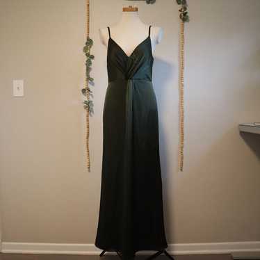 Revelry Giada Satin Dress Green Size 6 - image 1