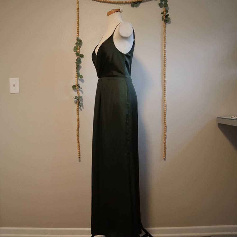 Revelry Giada Satin Dress Green Size 6 - image 3