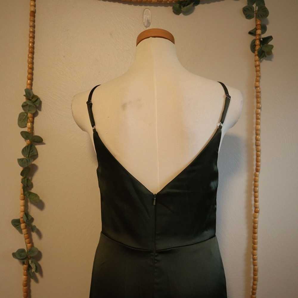 Revelry Giada Satin Dress Green Size 6 - image 5
