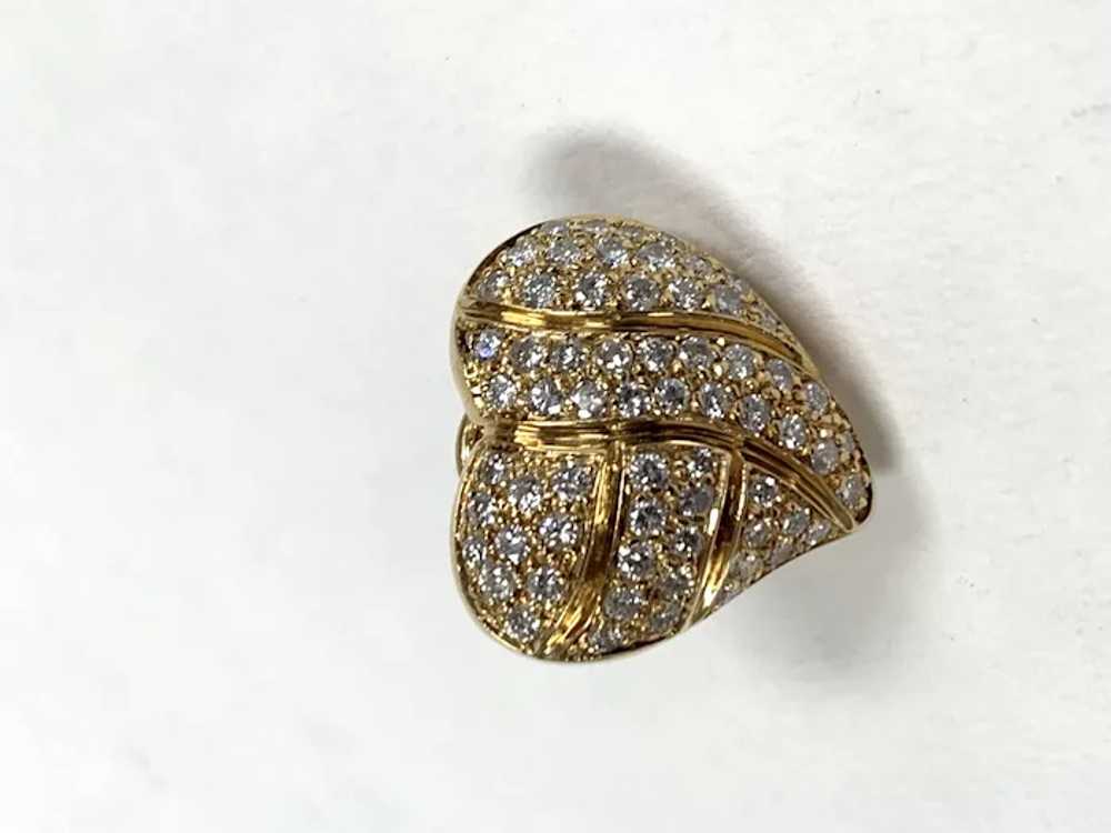 Vintage 18k 2 1/2CT Diamond Heart Earrings Safety… - image 7