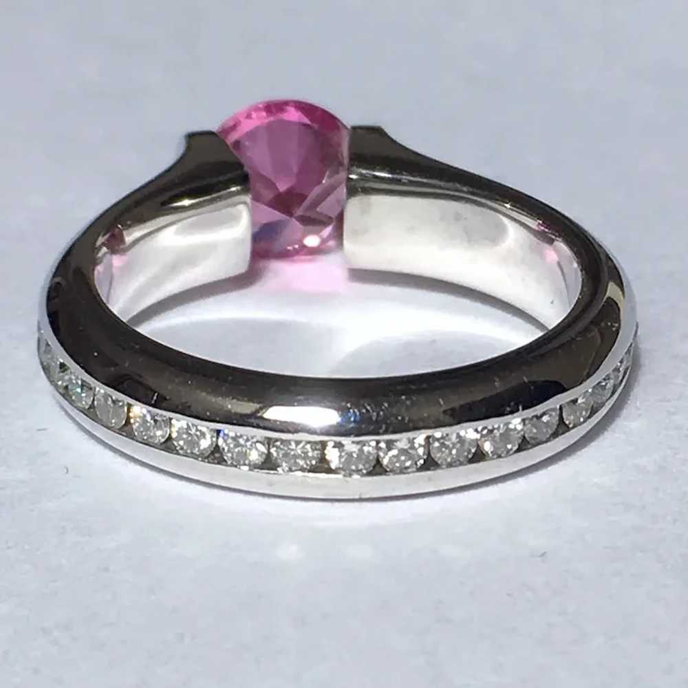 Vintage Platinum Pink Sapphire Diamond Eternity B… - image 2