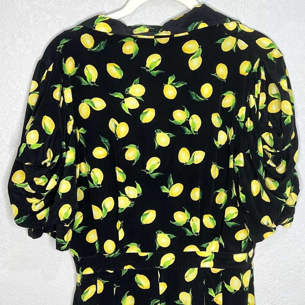 MICHAEL KORS COLLECTION Gathered Lemon Print Silk… - image 10