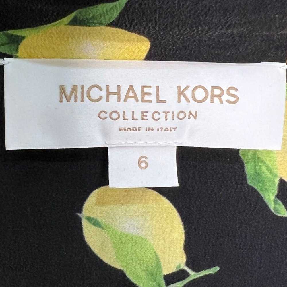 MICHAEL KORS COLLECTION Gathered Lemon Print Silk… - image 4