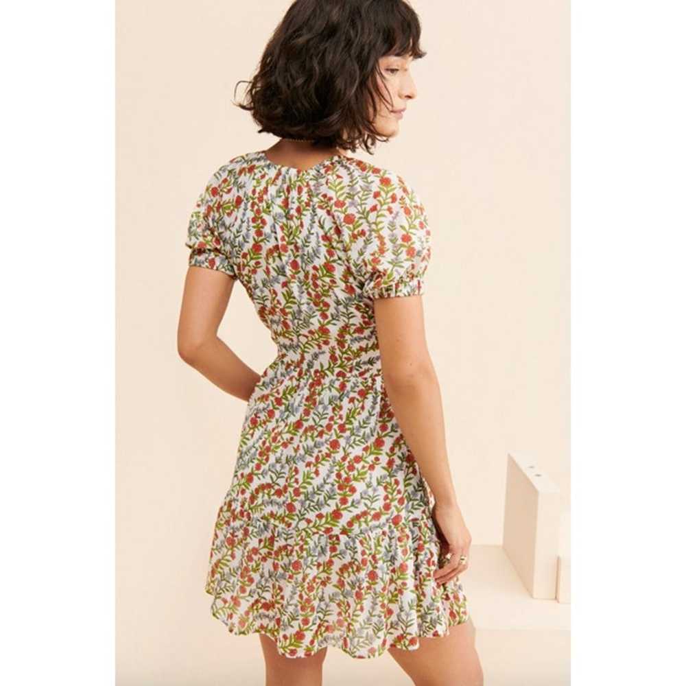 Banjanan Artemis Puff Sleeve Floral Mini Dress Wh… - image 3