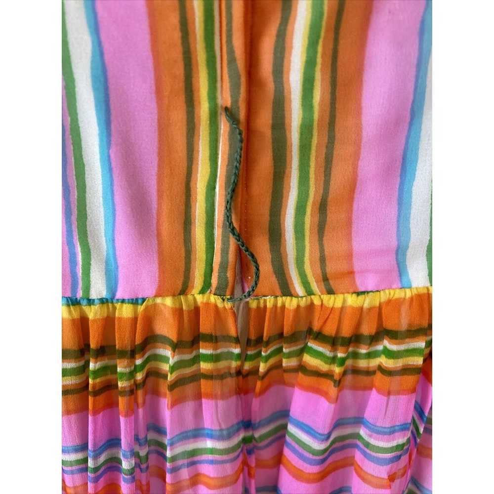 Nat Kaplan Couture Vintage 60s Silk Striped brigh… - image 10