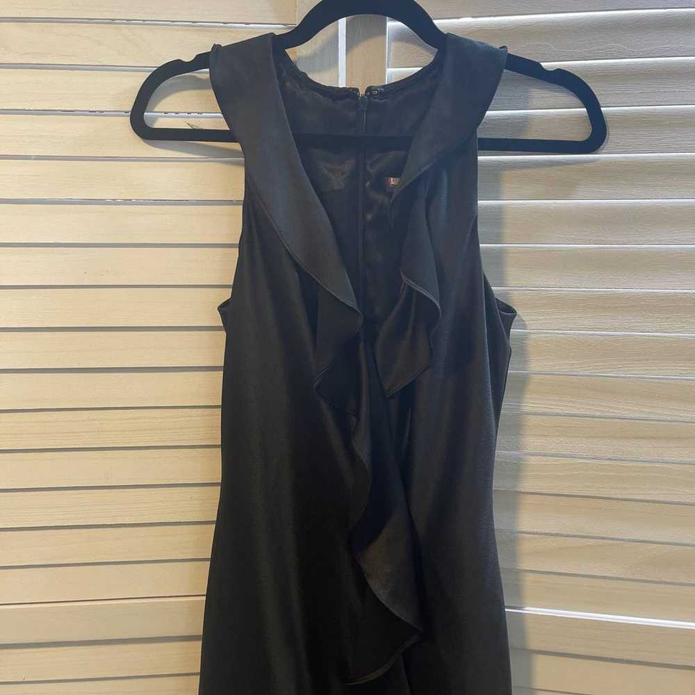 Aidan Mattox Black Vneck Ruffled Front Long Dress… - image 4