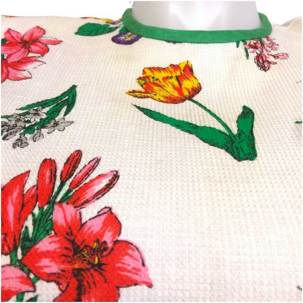 80's Vintage Floral Midi Dress size 10 Puff Sleev… - image 5