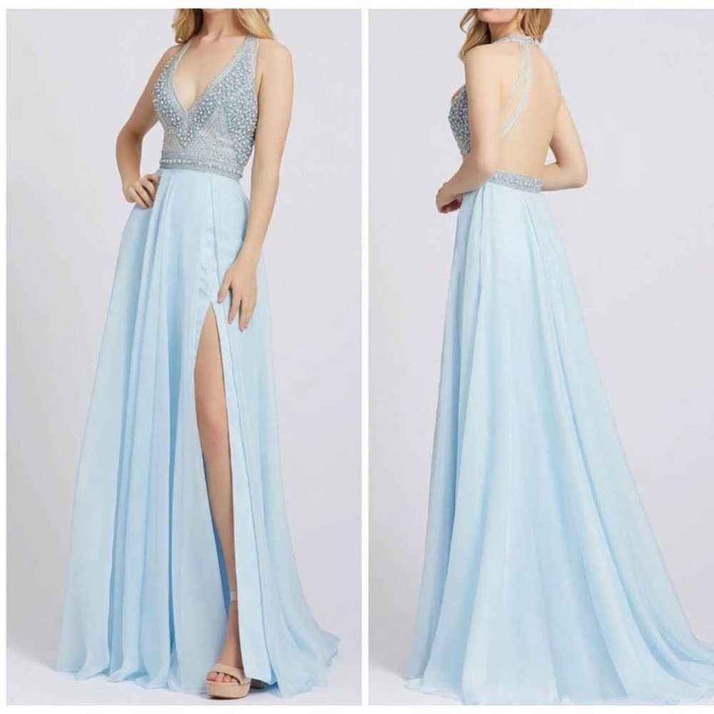 Mac Duggal Long Party Elsa Gown Beaded Bodice Ice… - image 1