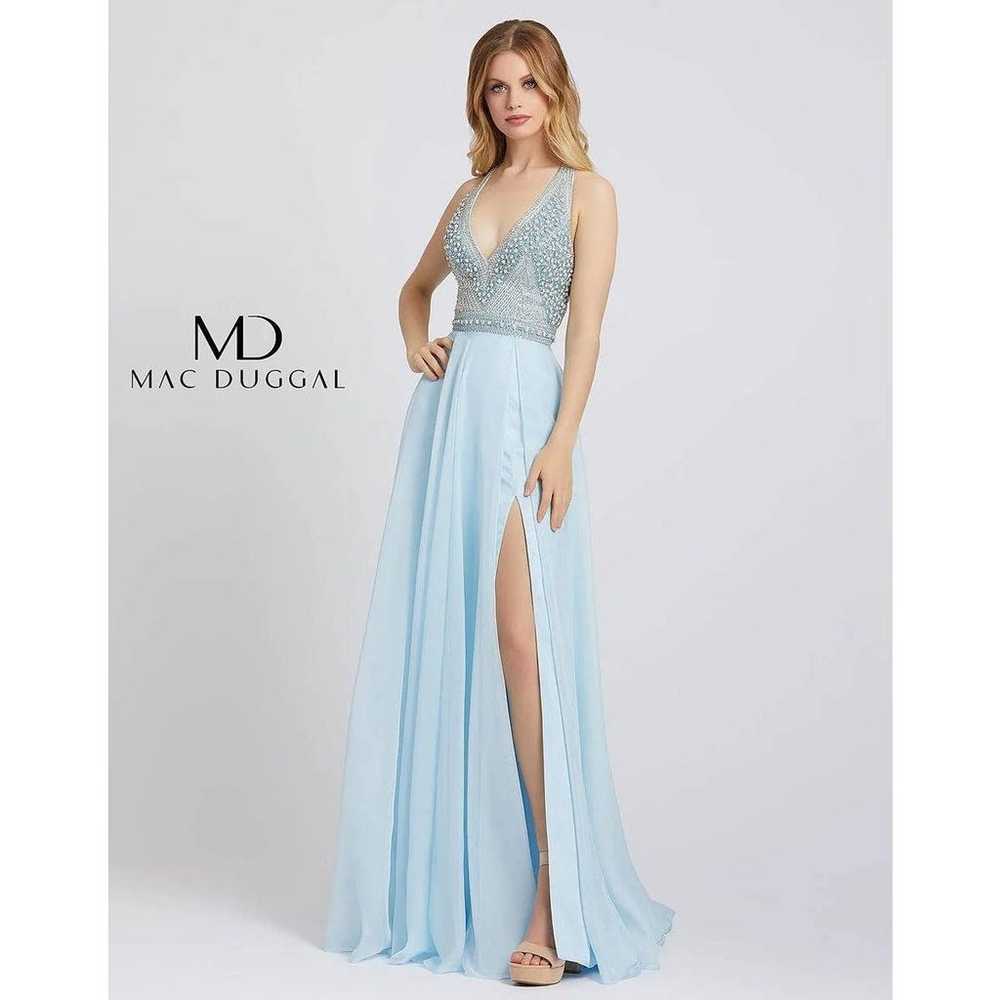 Mac Duggal Long Party Elsa Gown Beaded Bodice Ice… - image 2
