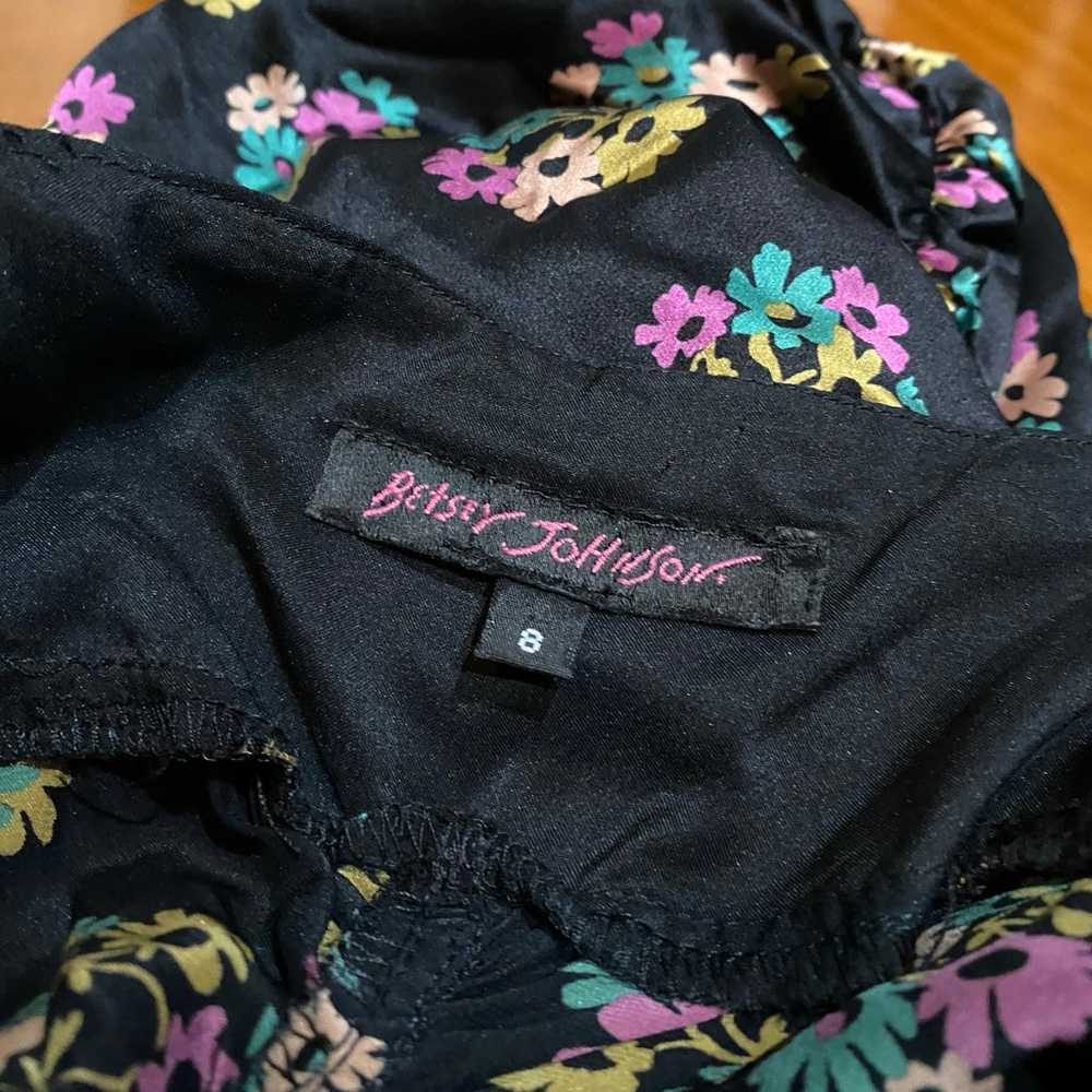 Vintage 90s Betsey Johnson Ruched Floral Midi Dre… - image 6