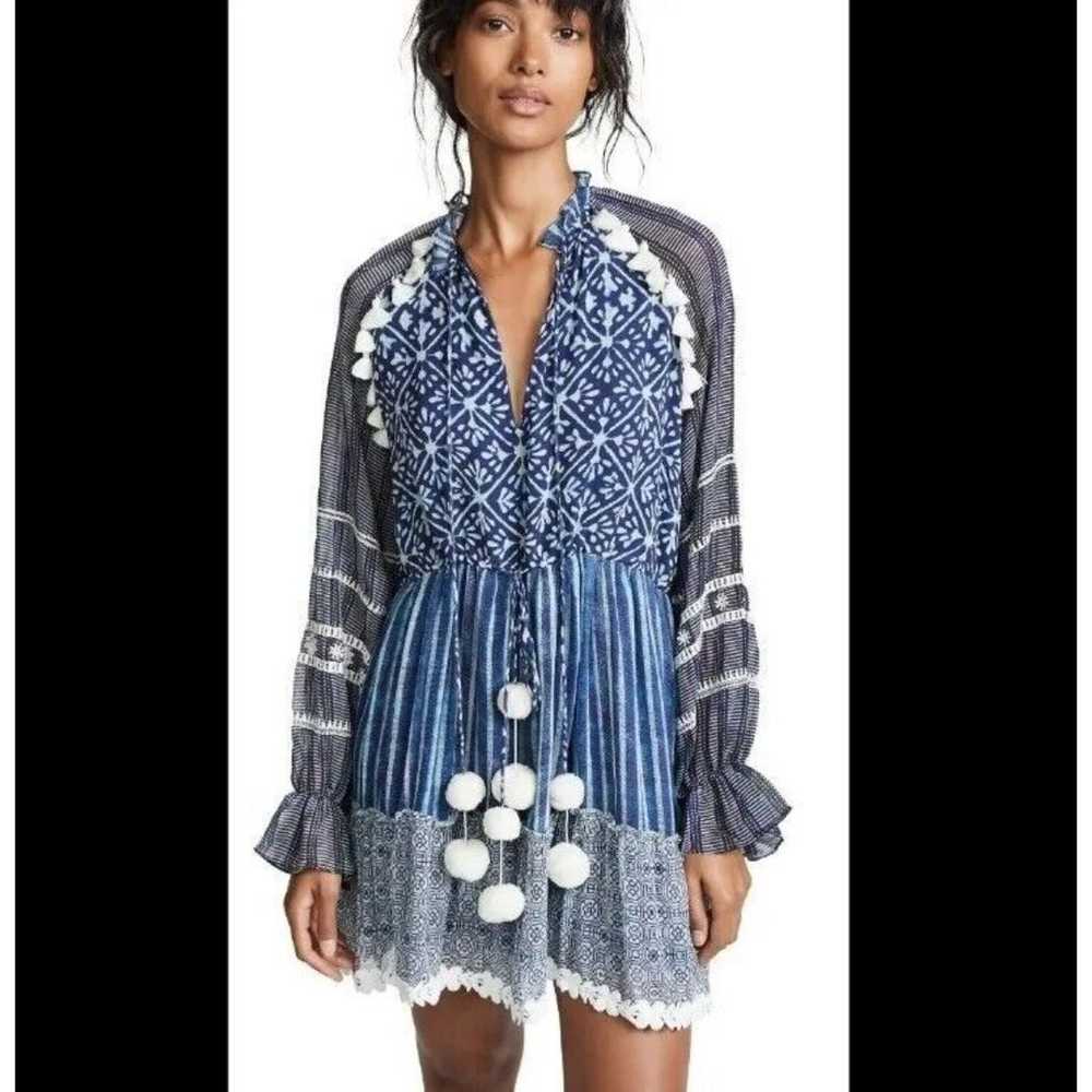 $409 Hemant & Nandita Women's Blue Wht Embroidere… - image 3