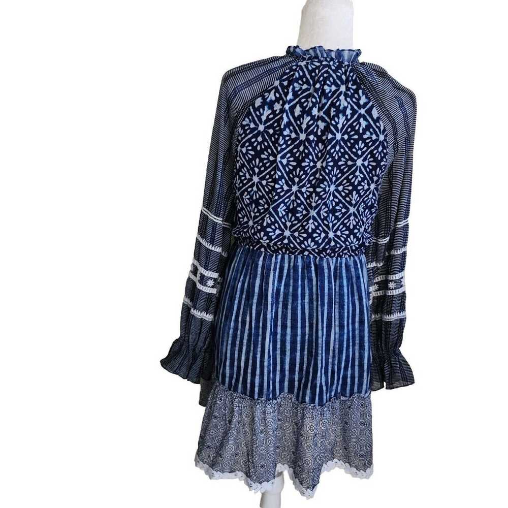 $409 Hemant & Nandita Women's Blue Wht Embroidere… - image 5