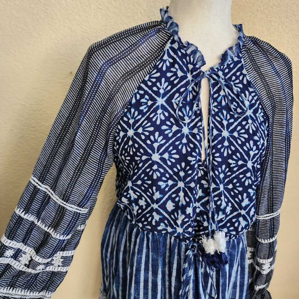 $409 Hemant & Nandita Women's Blue Wht Embroidere… - image 6