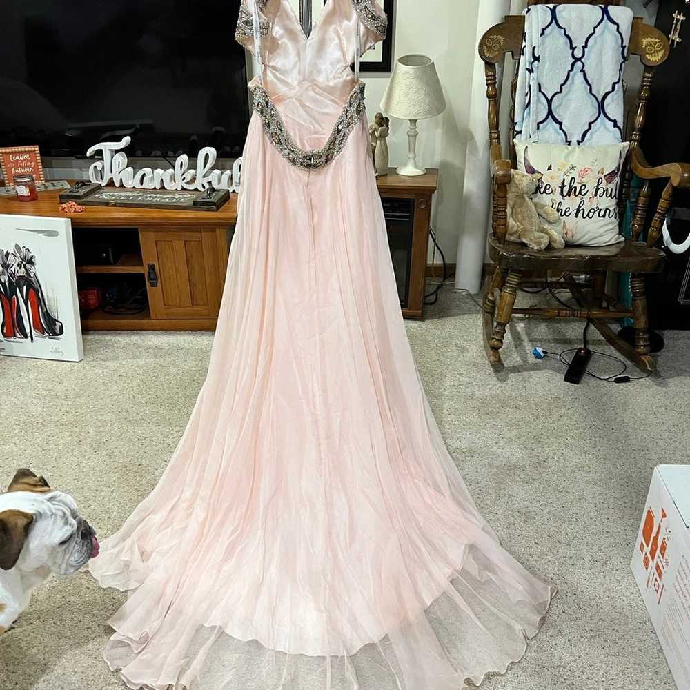 Jovani peach and animal print prom dress - image 2