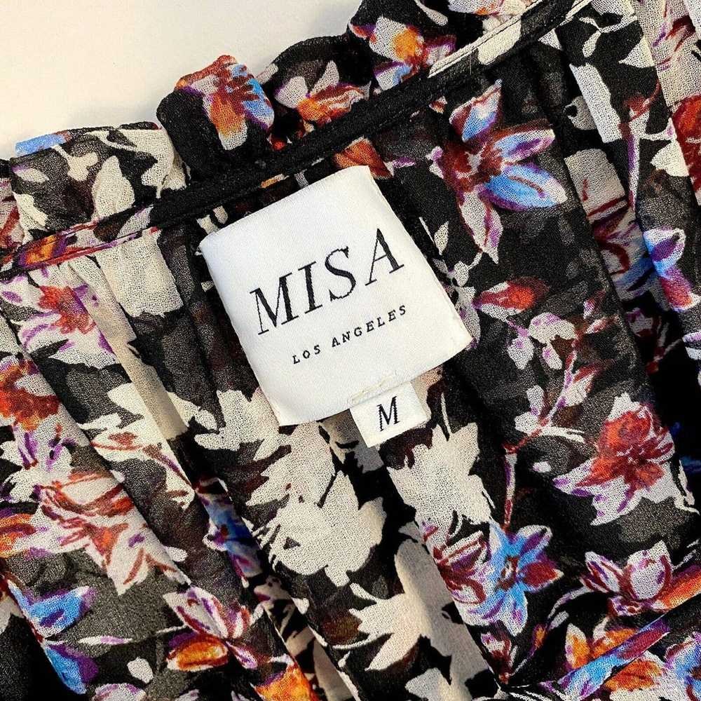 MISA Fleur Mini Dress Womens MEDIUM Black Floral … - image 3