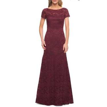 La Femme Garnet Lace Gown Size 14 Nwot $465 - image 1