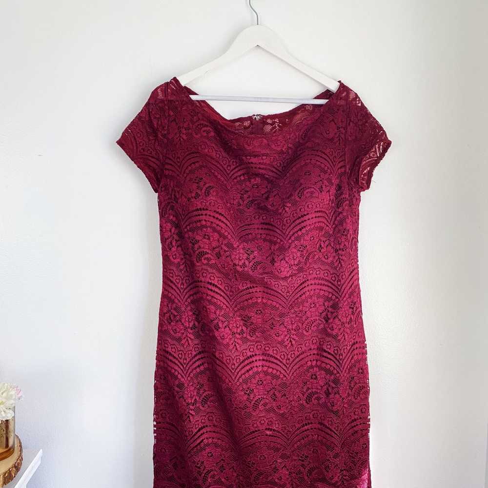 La Femme Garnet Lace Gown Size 14 Nwot $465 - image 4