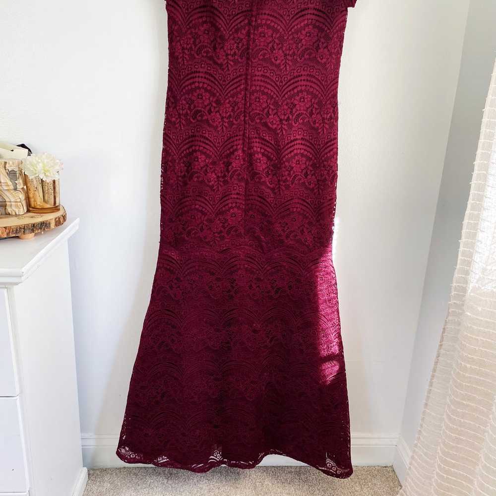 La Femme Garnet Lace Gown Size 14 Nwot $465 - image 5