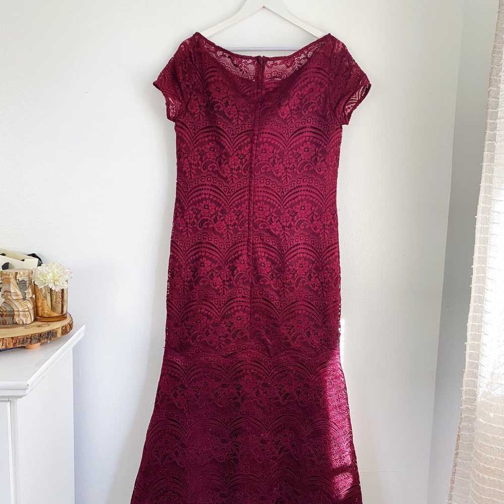 La Femme Garnet Lace Gown Size 14 Nwot $465 - image 6