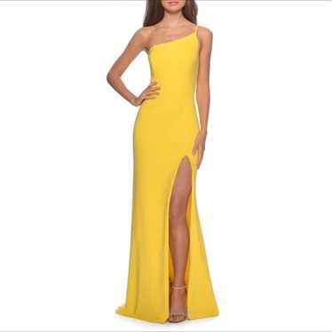 La Femme 28176 Yellow One Sleeve Gown 12 - image 1