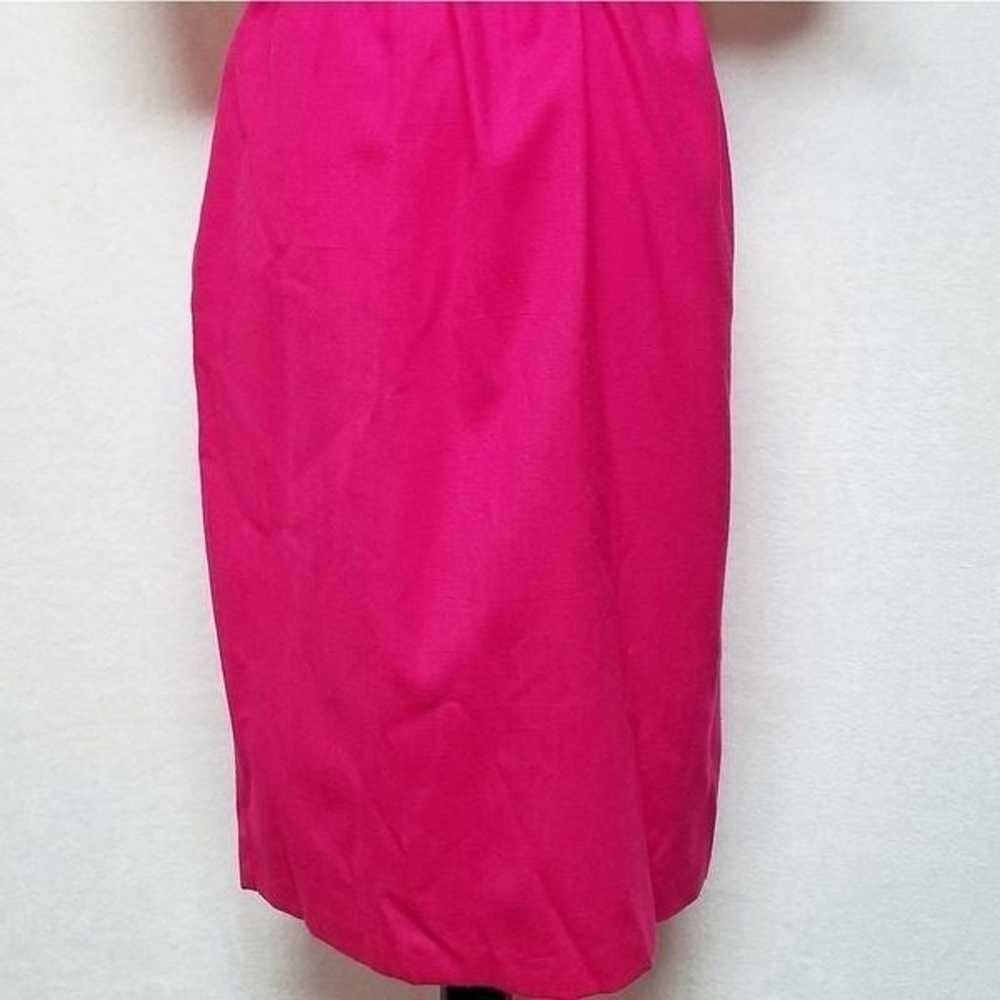 VINTAGE 70s Brenner Pink Embroidered Belted Dress - image 4