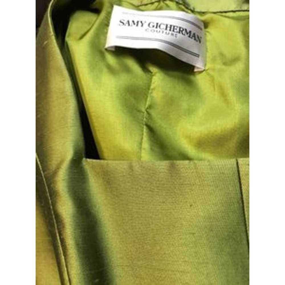 Samy Gicherman Chartreuse Silk Taffeta Sheath Dre… - image 8