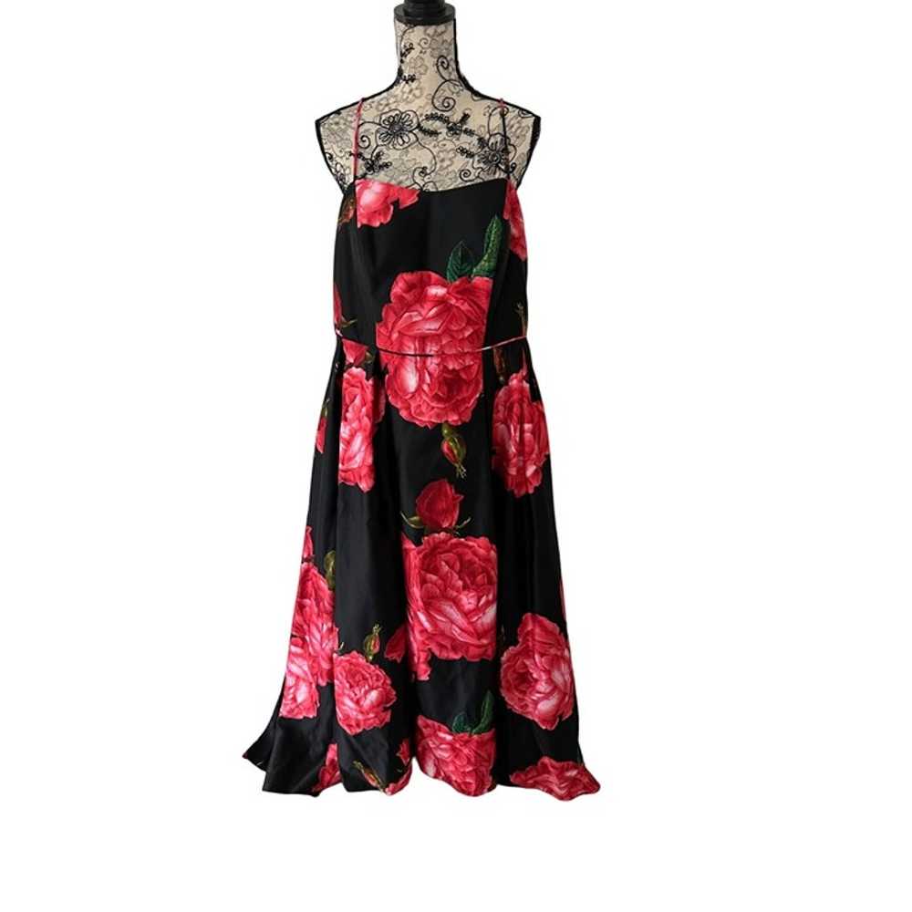 CAMILLE LA VIE Floral Black Rose Gown Sz 14W - image 3