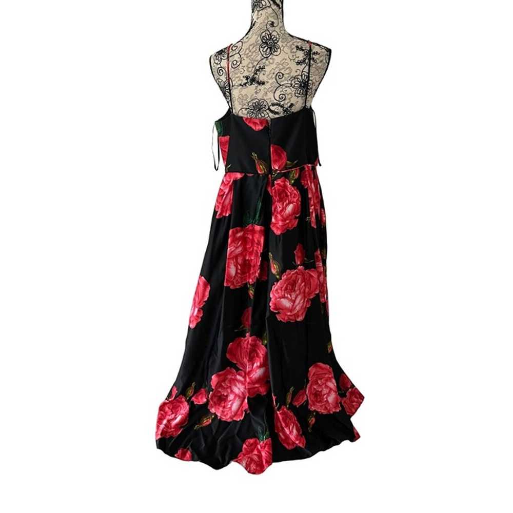 CAMILLE LA VIE Floral Black Rose Gown Sz 14W - image 4
