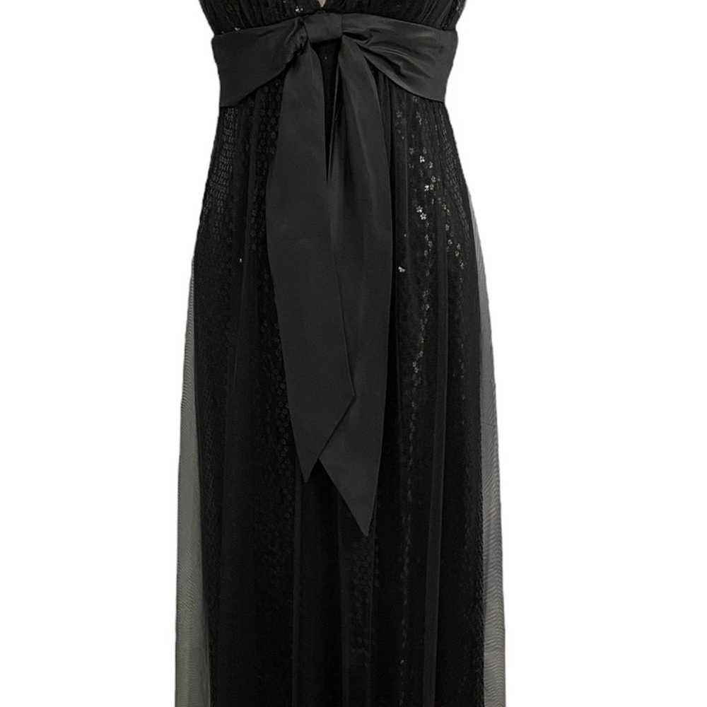 Kay Unger Dres 12 Black Formal Sequin Bow Sleevel… - image 10
