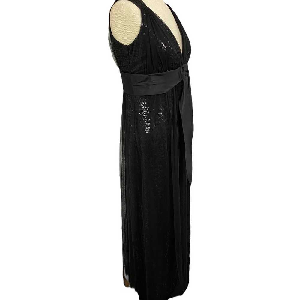 Kay Unger Dres 12 Black Formal Sequin Bow Sleevel… - image 5
