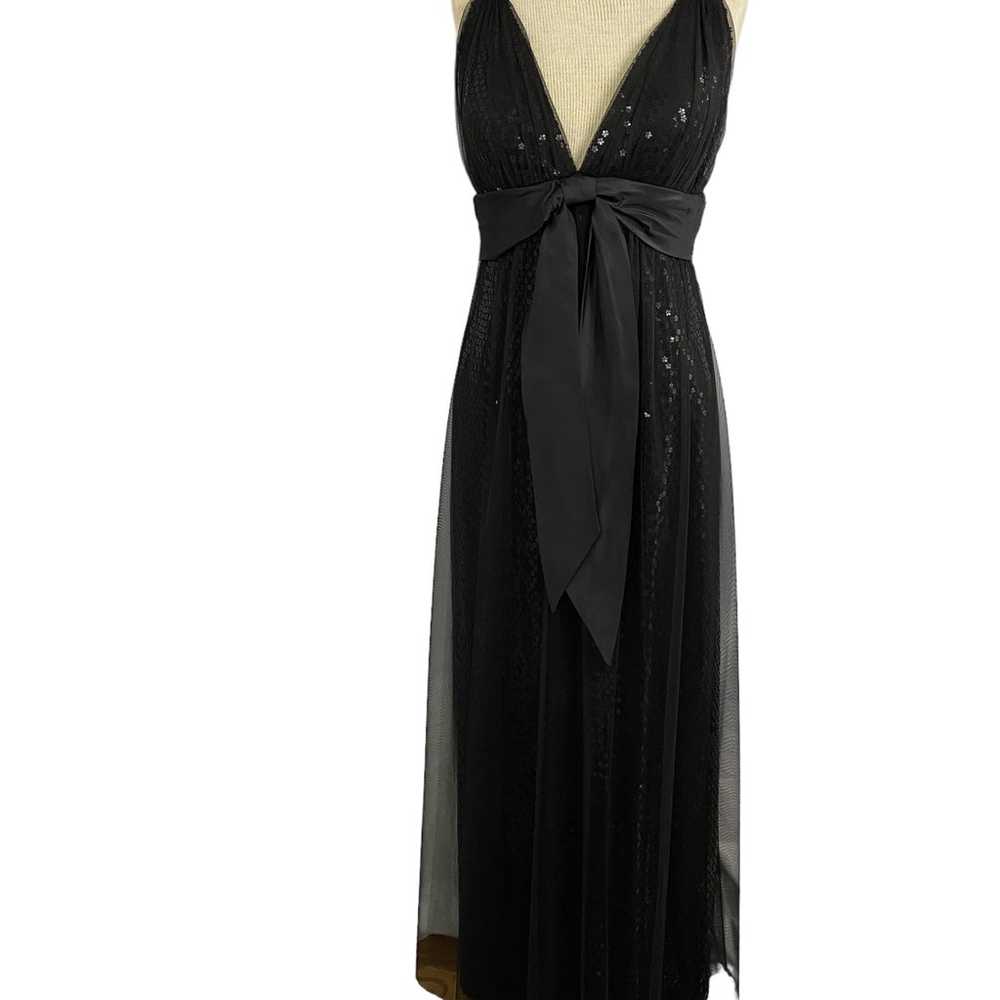 Kay Unger Dres 12 Black Formal Sequin Bow Sleevel… - image 6