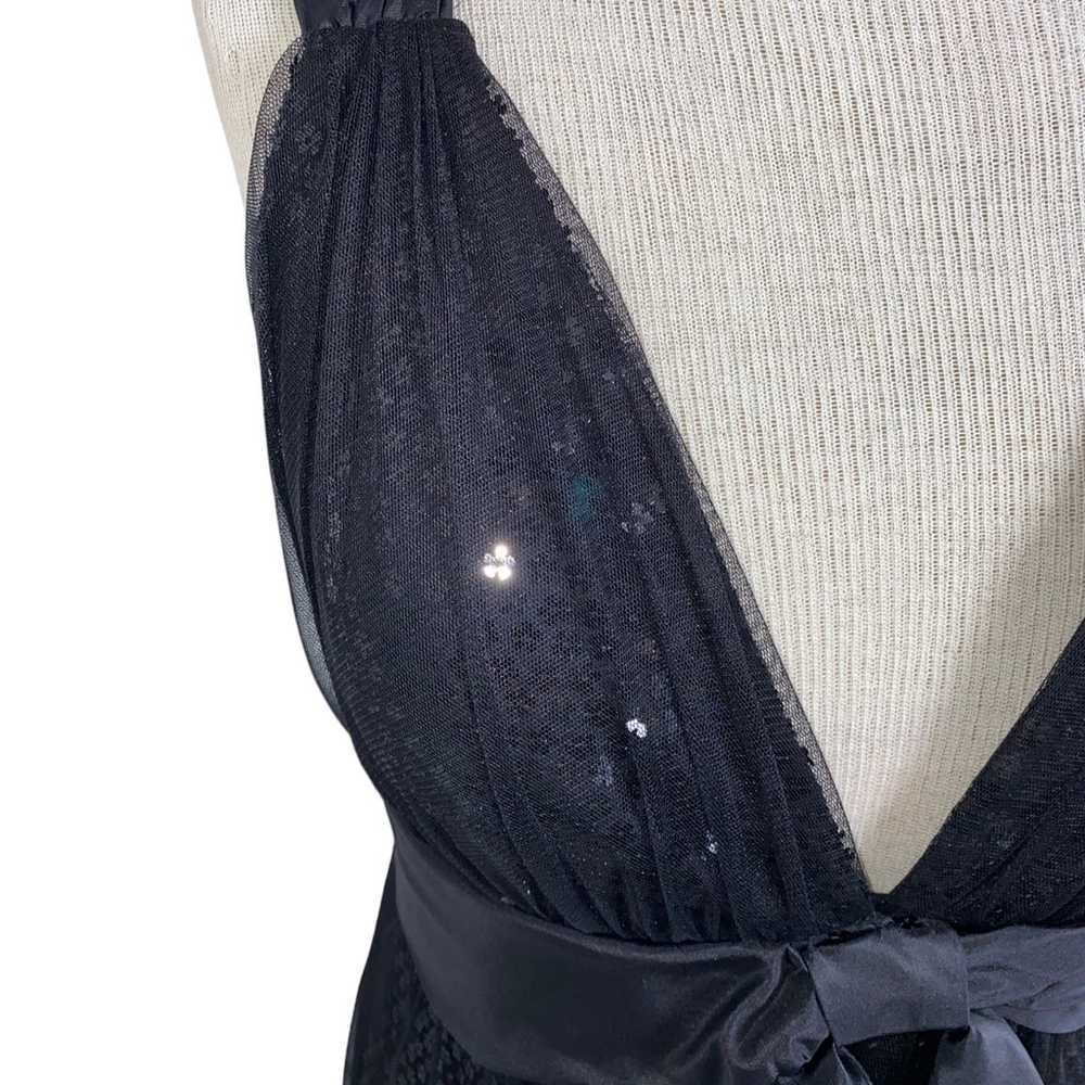 Kay Unger Dres 12 Black Formal Sequin Bow Sleevel… - image 8