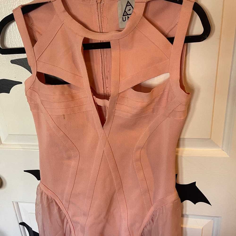 Vintage UNIF pink “godspeed” bodycon dress - RARE - image 4