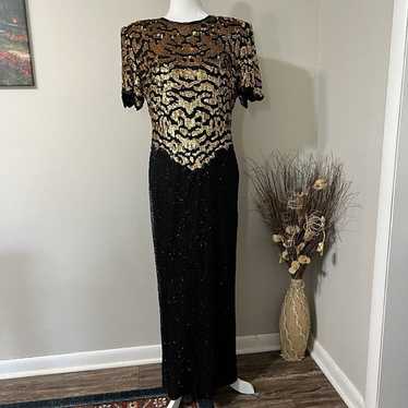 Vintage LAURENCE KAZAR Gown Dress Short Sleeve Em… - image 1