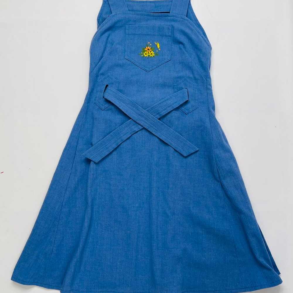 Vintage 70s Wrap Apron Dress - image 2