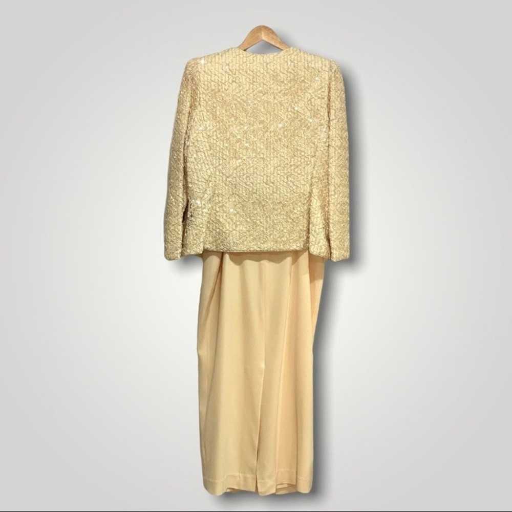 Vtg 2 piece Long Formal Column Dress and Beaded J… - image 2
